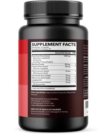 HAVASU NUTRITION Horny Goat Weed Capsules for Men & Women (30 Servings) & French Maritime Pine Bark Extract Capsules (30 Servings) - Buy Online on GoSupps.com