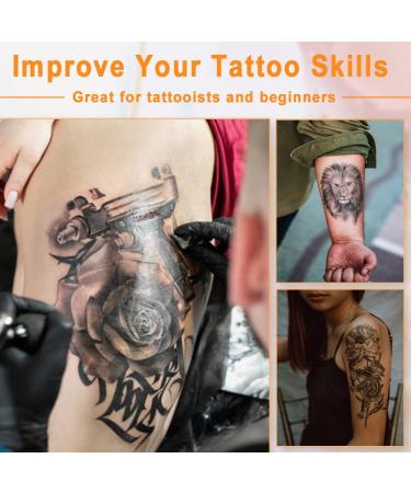 TONBAO 20 Sheets Double Sided Tattoo Practice Skins - Soft Silicone for Beginners & Experienced Artists | 7.4x5.6in | 20pcs Fake Tattoo Skin Blanks - Buy Online on GoSupps.com