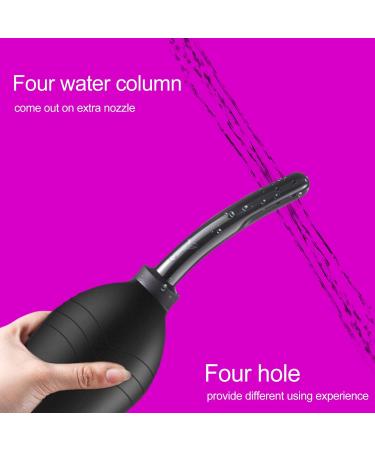 10 oz Black Silicone Enema Bulb Kit - Clean Anal Douche for Men Women - Buy Online on GoSupps.com