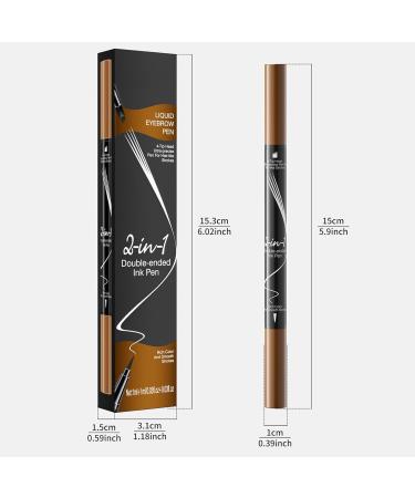 Eyebrow Pen Microblading Eyebrow Pencil with -Fork-Tip and Precise Brush Create Natural Hair-Like Brows Eyebrow Pencil (Black) - Buy Online on GoSupps.com