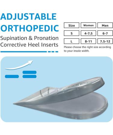 JL-Group Adjustable Heel Wedge Inserts for Over Pronation & Supination - 2 Layers Medial & Lateral Heel Insoles for Foot Alignment - Size L (Women 8-11 Men 7.5-12) - Transparent Black - Buy Online on GoSupps.com