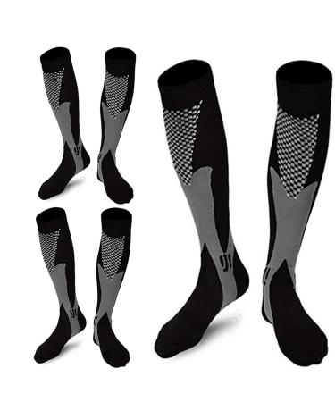 Compression Socks (3 Pairs) for Men Circulation 20-30 mmhg Medical Compression Stockings Women Nursing Black XXL - Buy Online on GoSupps.com
