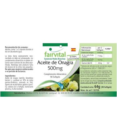 Fairvital | Evening primrose oil 500mg - 45 days - Highly dosed - 90 capsules - rich in GLA - Buy Online on GoSupps.com