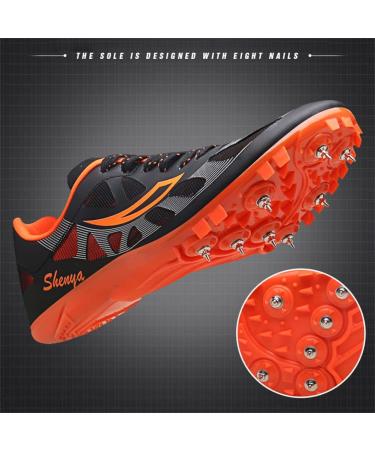 Ailishabroy Track and Field Spikes Shoes - Unisex Professional Running Nail Spikes - Size 9.5 - Black - Buy Online on GoSupps.com
