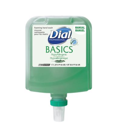 Dial Basics with Vitamin E Hypoallergenic Foaming Hand Wash 1700 Universal Manual 1.7L Dispenser Refill (Pack of 3)