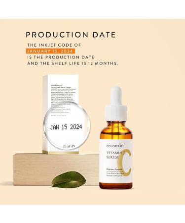 Vitamin C Face Serum - Hydrating Anti-Aging Skin Tightening with Vitamin E & Hyaluronic Acid | Colorfarm 1 Fl Oz - Buy Online on GoSupps.com