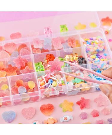 200PCS Kawaii Resin Acrylic 3D Gummy Bear Nail Charms + 300PCS Snowflake Slice - Multicolor Set - Buy Online on GoSupps.com
