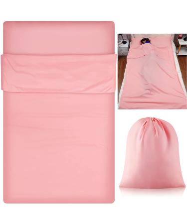 Irenare Self Tan Sleep Sack Self Tanning Bed Sheet Protector Travel Camping Sheet Sleep Sack Adult Lightweight Sleeping Bag Liner Self Tanner Sleep Sack (Pink)