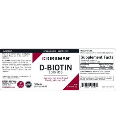 d-Biotin 1000 mcg Capsules - Hypo - 120 count - Buy Online on GoSupps.com