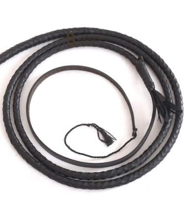 Indiana Jones Style Bull Whip 8 Foot 8 Plaits Real Leather Equestrian Bullwhip Black - Buy Online on GoSupps.com