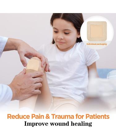 Carbou Silicone Foam Dressing 4x4 with Gentle Border - Waterproof, High Absorbency Wound Care Bandage for Pressure Sore, Leg Ulcer, Diabetic Ulcer - 10 Pack - Buy Online on GoSupps.com