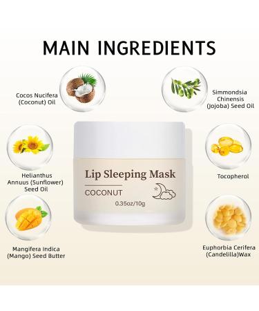 24H Lip Mask Set Strawberry Day & Coconut Night Care Hydrating & Softening Lip Sleeping Mask Duo for Dry Flaky Lips 10g x 2 (Strawberry and Coconut Set) - Buy Online on GoSupps.com