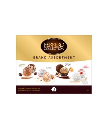 FERRERO COLLECTION GRAND ASSORTMENT Fine Assorted Chocolates and Confections Gift Box 12 Confections 129 g 12 pieces