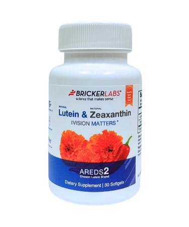 Bricker Labs Natural Lutein + Zeaxanthin Eye Supplement Supports Eye Brain and Skin Health with Macular Carotenoids Superior Bioavailability AREDS2 Chosen Lutein Source 60 Soft Gels 1 Count (Pack of 60)