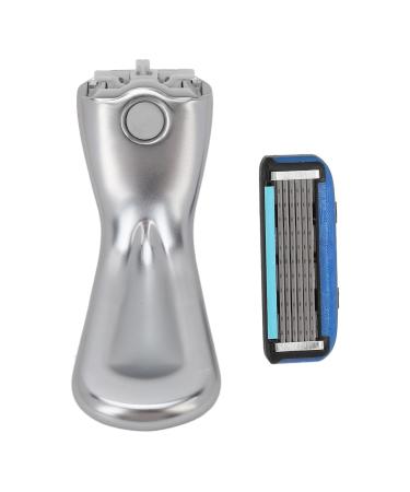 Sluff's safety razor for men single blade razor for men manual razor with six blades waterproof precise portable removable rapid cutter (silver)