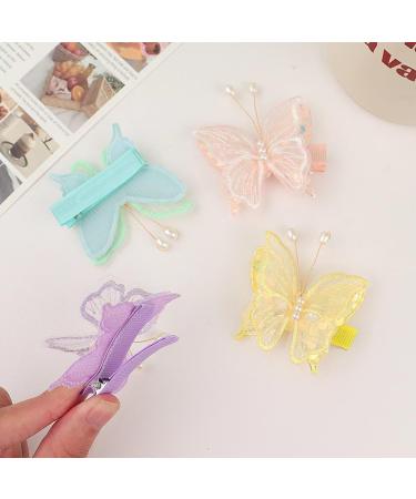 Girls Hair Clips Cute Butterfly Hair Clips Non-Slip Girls Hair Accessories Kids Barrettes for Birthday Christmas Children's Day Gift (Yellow) - Buy Online on GoSupps.com
