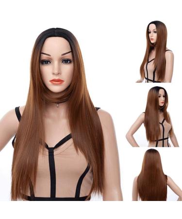 European & American Fashion Chemical Fiber Long Straight Wig - Dyed Pure White & Yellow Headgear for Women - Buy Online on GoSupps.com