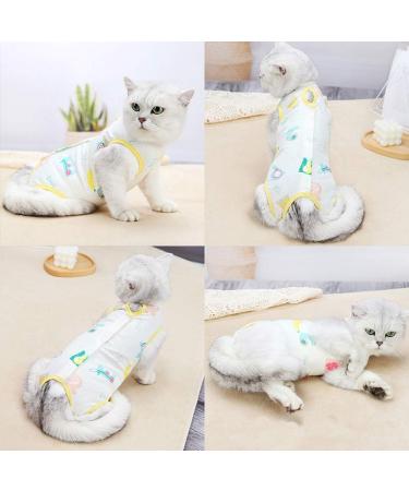 Cat Recovery Suit Professional After Surgery Wear Cat Clothes for Abdominal Wounds or Skin Diseases Breathable E-Collar for Cats Kitten (S:Yellow) S: Back Length: 21cm Yellow - Buy Online on GoSupps.com
