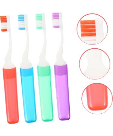 Frcolor 4-Piece Travel Toothbrush Set | Compact & Comfortable Toothbrushes for Travel | Essential Travel Accessories - Buy Online on GoSupps.com