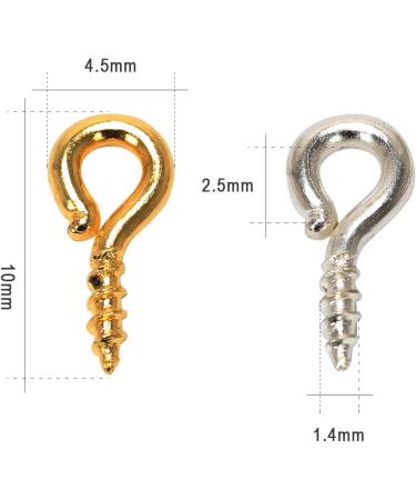 Coolrunner 300cs Small Screw Eye Pins 10mm x 4.5mm - Silver & Gold Eye Screw Clasps for DIY Arts - Threaded Eyelets Hooks - Buy Online on GoSupps.com