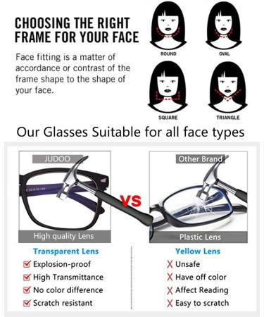 JUDOO 2 Pack Blue Light Blocking Glasses - Square Frame Computer Reading Sunglasses for Women and Men - Black and Flower Design - Buy Online on GoSupps.com