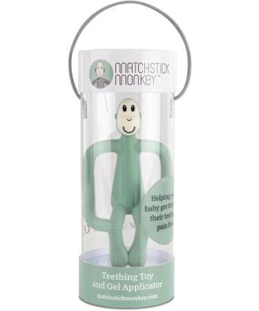 Matchstick Monkey Original Teether & Gel Applicator - Mint Green - BPA Free Silicone - Easy Grip - 3 Months+ - 10.5 cm - Buy Online on GoSupps.com
