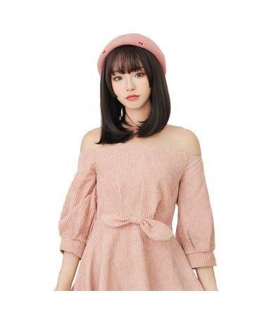 High-Quality Medium-Length Black Wig - Realistic Japanese & Korean Harajuku Style for Women - Buy Online on GoSupps.com