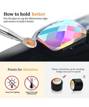 Yagoyan Rhinestone Glue 8ml - Clear Nail Gem Adhesive with Dual-Head Brush - 2 Jars - Buy Online on GoSupps.com