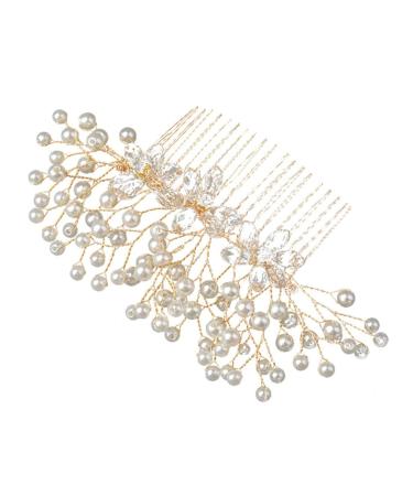 Didiseaon Crystal Hair Comb Wedding Hairpin Rhinestone Headpiece Bridal Hair Accessory Bridal Hair Clip Crystal Headpiece Hair Clips Pearl Hair Comb Bride Metal Hair Accessories