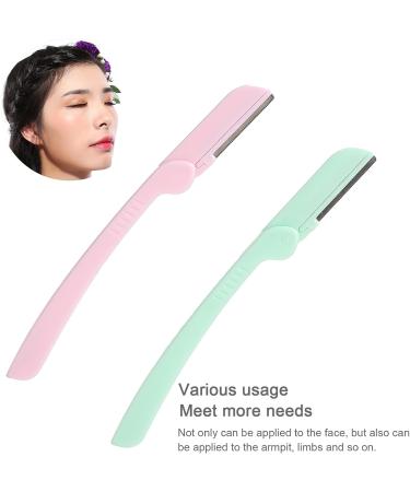Syh & Aqye Manual Eyebrow Cutter - 2 Facial Razors for Men & Women | Lint-Free Shaving for Face Lips & Eyebrows (Pink & Green) - Buy Online on GoSupps.com