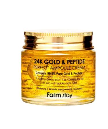 FARMSTAY 24K Gold & Peptide Perfect Ampoule Cream 80ml - Luxury Skincare for Radiant Beauty | International Shipping Available - Buy Online on GoSupps.com