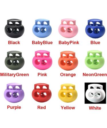 25Pcs Multicolor Double Hole Cord Lock End Toggle Spring Stopper Fastener - Buy Online on GoSupps.com