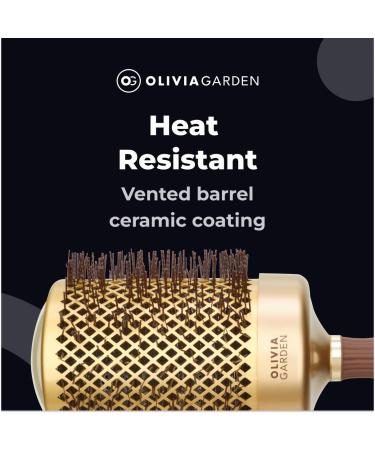 Olivia Garden Expert Blowout Shine Gold & Brown Hairbrush - 80mm for Smooth Shiny Hair | International Shipping - Buy Online on GoSupps.com