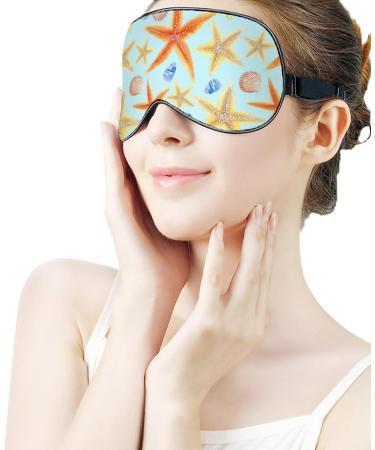 Starfish and Shells Sleep Mask - Adjustable Eye Cover for Sleeping and Travel - Buy Online on GoSupps.com