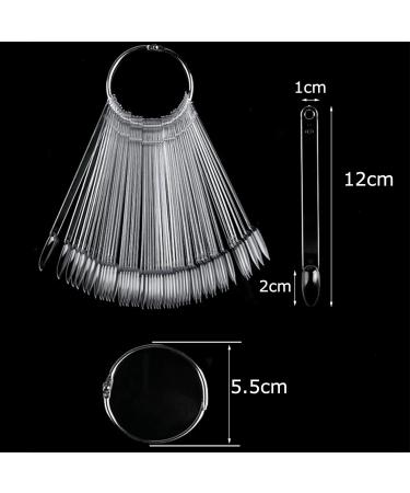Rnitle Transparent Nail Swatches Sticks - 50 Piece Fan-shaped Board for Nail Polish Display and Practice - Clear Nail Colour Display - Buy Online on GoSupps.com