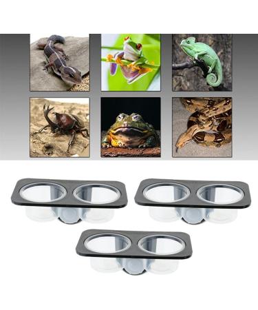 Serenable 3 PCS Reptile Amphibians Chameleon Lizard Feeding Ledge Bowls Double Dish with Suction Cup - Buy Online on GoSupps.com