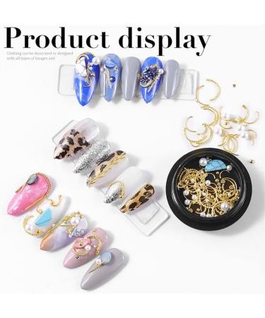 Gold Rivet Metal Tips Copper Alloy Decoration 3D Nail Studs Glitter Sequins Pearls Bend Studs - Buy Online on GoSupps.com