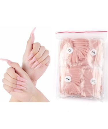 500pc Nude Pink Press on Coffin Nails - Acrylic Nail Art Tips for Women & Girls - Buy Online on GoSupps.com