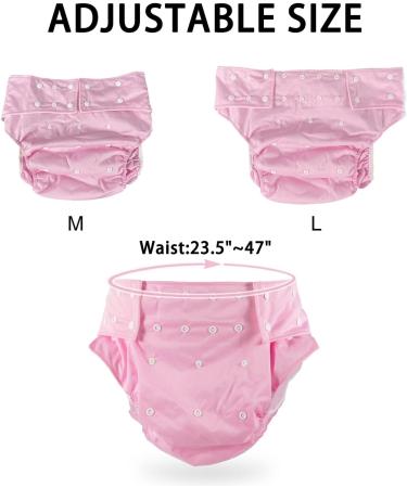 Cutieplusu Adult Fabric Diaper - Washable Adjustable Pocket Cover - Reusable Breathable Leak-Proof - Pink - Buy Online on GoSupps.com
