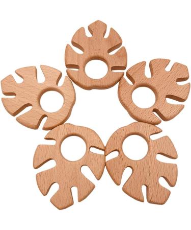 Wendysun 10pcs Cartoon Wood Teether - Pure Natural Animal Banana Leaf Shape Baby Teething Toy - Buy Online on GoSupps.com