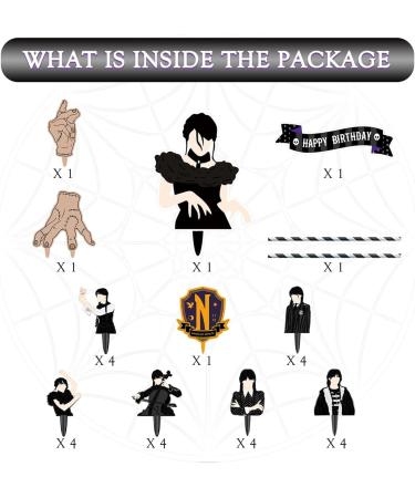 29 Decorations for Wednesdays Cake Topper Cupcake Toppers Set Birthday Party Supplies Decor - Buy Online on GoSupps.com