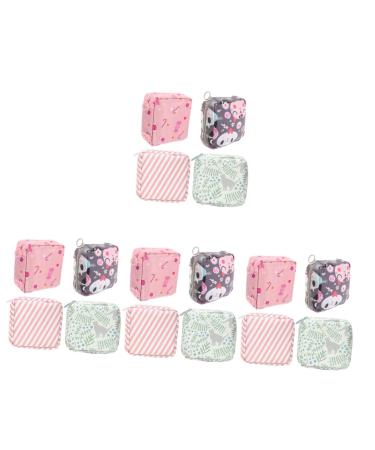 Healifty 16 Pcs Napkin Storage Bag Travel Hygiene Bag Make up Bag Organizer Bag Travel Wallet Teen Pads My First Period Kit for Girls Period Pouch Napkin Container Student