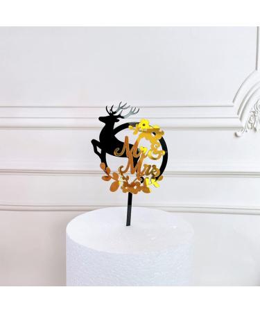 Personalised Cake Toppers Cake Decorations 1 PCS Mr & Mrs Acrylic Cake Topper Elk Design Wedding Cake Toppers Party Dessert Decorations for Couples (Color : 3) (Color : 2) (Color : 108) - Buy Online on GoSupps.com