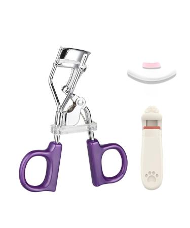 Q/O Handle Plus Bonus Lash Curler Eyelash Curler Mascara Wand & Lash Curler Set Travel Size (Purple O Grip) Purple O Grip