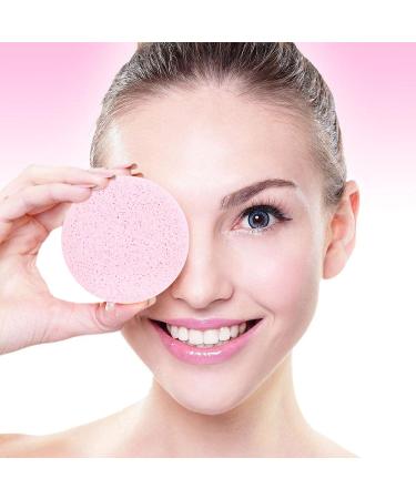 120 Pcs Compressed Facial Sponges for Makeup Removal and Exfoliation - Pink Sponge Pads for Women and Girls - Buy Online on GoSupps.com