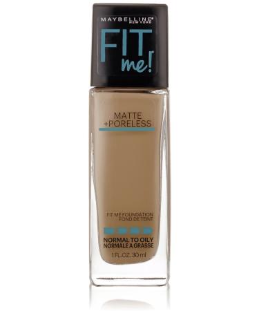 Maybelline New York Fit Me! Matte + Poreless Foundation Warm Nude 128 1 oz (Pack of 2)