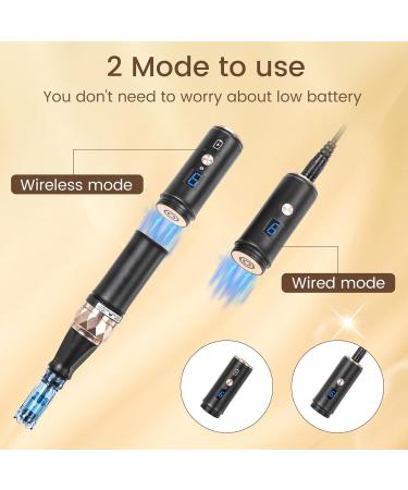 iklestar Dermapen A8S Professional Microneedling Pen with 18 Pcs 12Pin 36Pin Replacement Needle Cartridges Wireless or Wired Mode 2 Mudules Derma Pen 6 Speed Levels and 025 mm Depth Adjustable - Buy Online on GoSupps.com