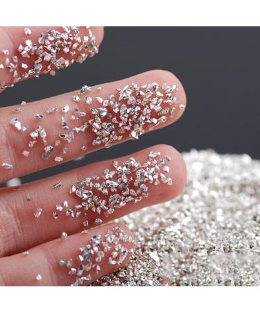 dijiusidy Nail Art Crushed Glass Stones Irregular Glitter Crystal Fragment DIY Rhinestone Fillers Mobile Phone Jewelry Making Sliver - Buy Online on GoSupps.com