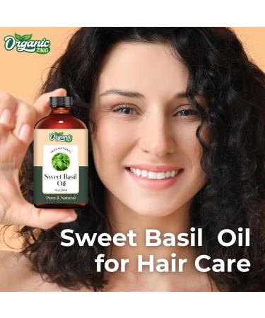 Organic Zing Sweet Basil (Ocimum basilicum) Oil Pure & Natural for Skin Face Hair Care Aromatherapy Diffuser Conditioner - 30ml/1.01fl oz - Buy Online on GoSupps.com