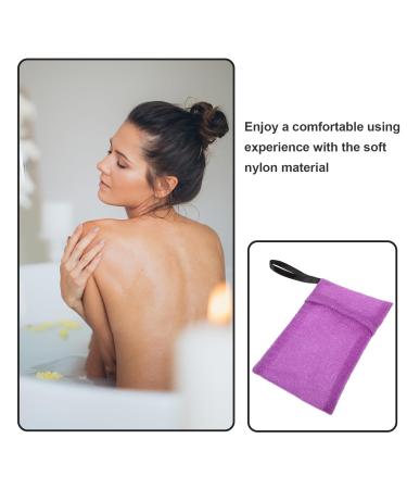Buy Purple Nylon Bath Bag with Shampoo & Soap Scrubber | International Shipping Available - Buy Online on GoSupps.com